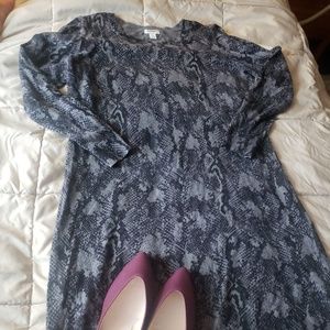 Faux Snake Skin Sweater Dress